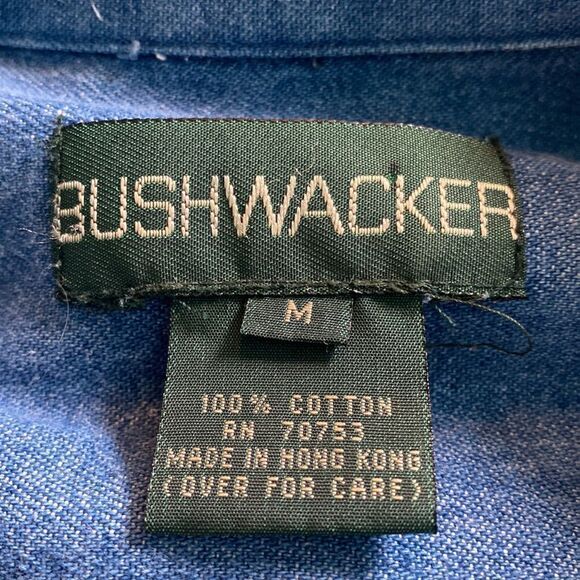 Bushwacker Denim Embroidered Shirt Winter Scene Size Medium - Picture 9 of 14